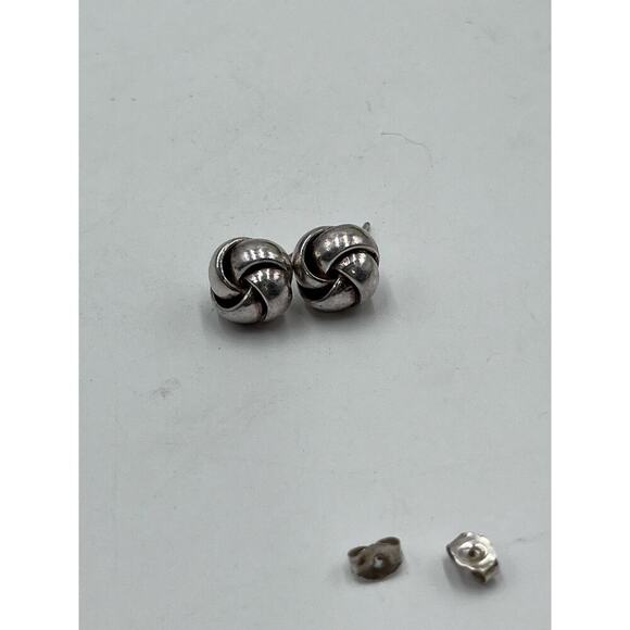 Sterling silver love knot stud‎ earrings - Picture 16 of 16